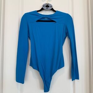 Pumiey Blue Long Sleeve Bodysuit